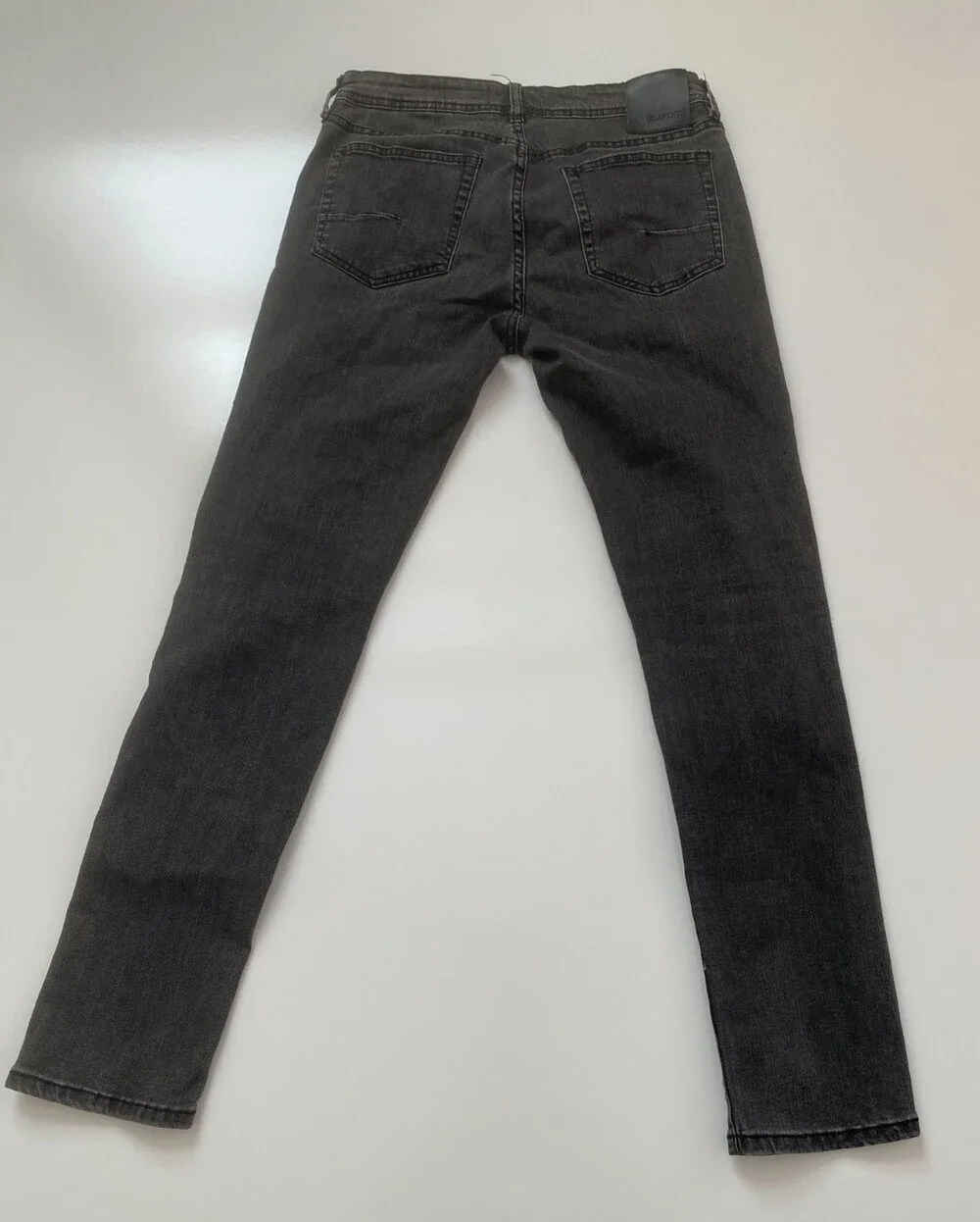 BlankNYC Men's Moto Jeans Size 32 Black Gray Skinny Biker Ribbed Knee Denim